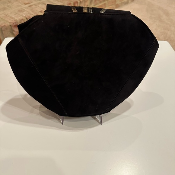 Vintage Black Suede Geometric Women's Bag - Picture 4 of 4